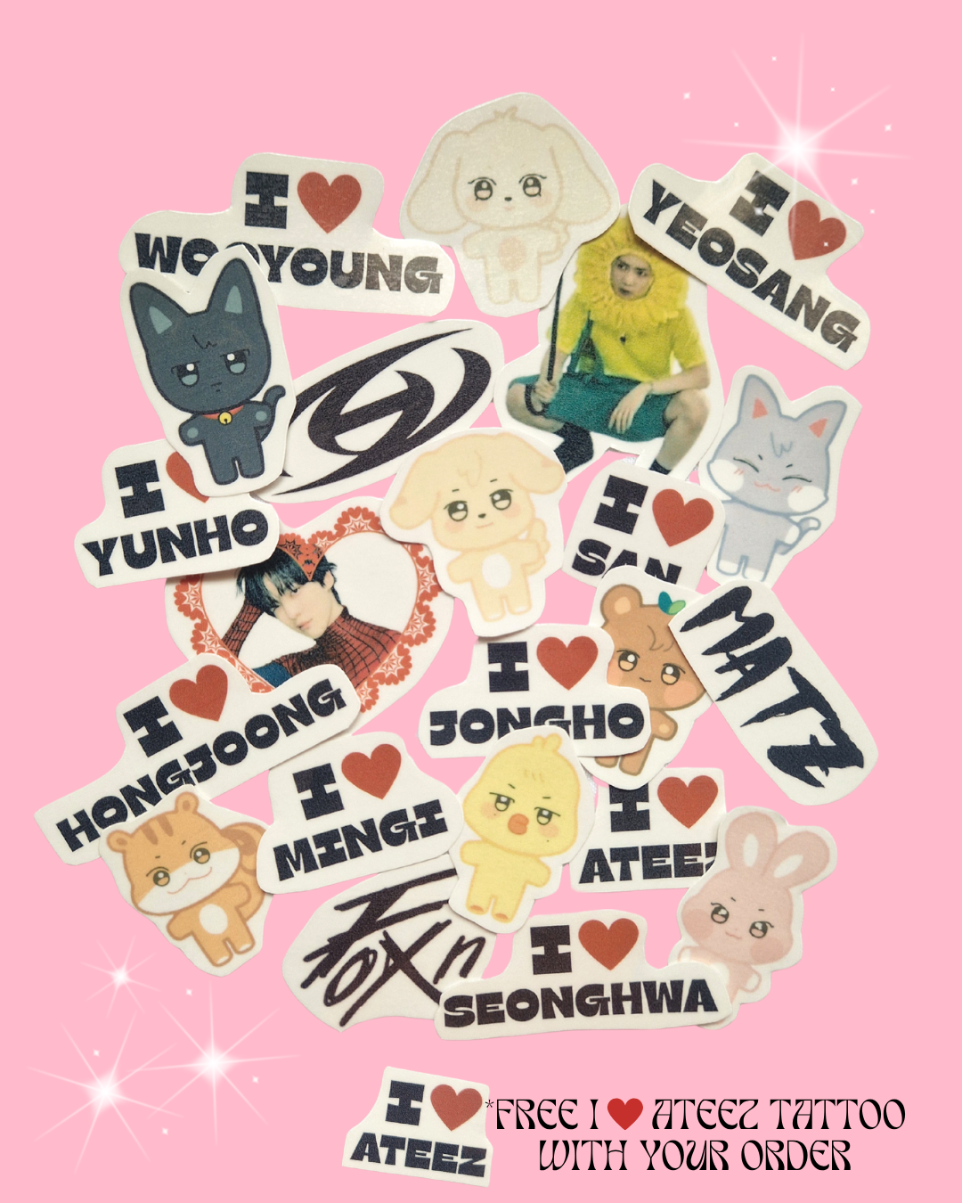 Ateez Temporary Tattoos (Individual)
